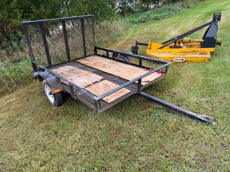 1999 Cary-On 5’x7’ Utility Trailer, Steel Mesh Floor, Fold Down Ramp, 2000l