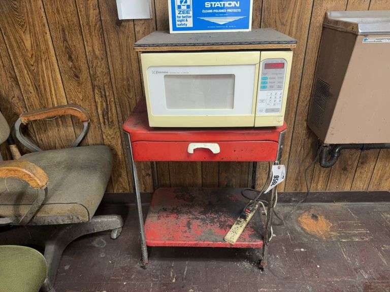 Metal Stand with Microwave, Lens Cleaning Station