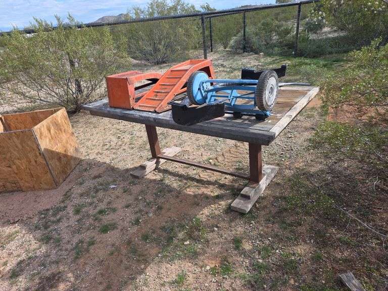 Table Rmps Table, ramps, mower, and receiver hitch - Hamilton-Maring Auction Group