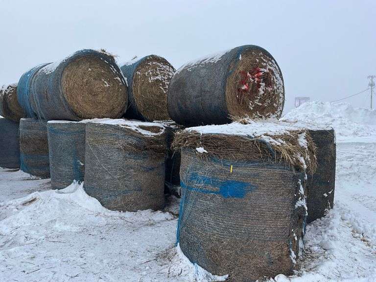 ** Lot will be sold times the money

(9) Net wrapped Round Grass Bales, 5x5