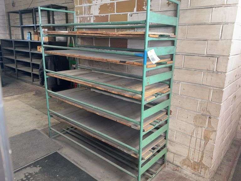 Metal Framed Racking, 64”x72”x21.5”, Wooden Shelves