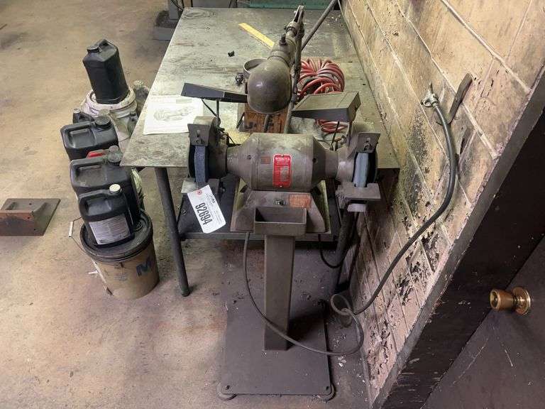 Wissota 3/4 HP 8” Ball Bearing Bench Grinder on Stand, Model E-8, SN: W4-79