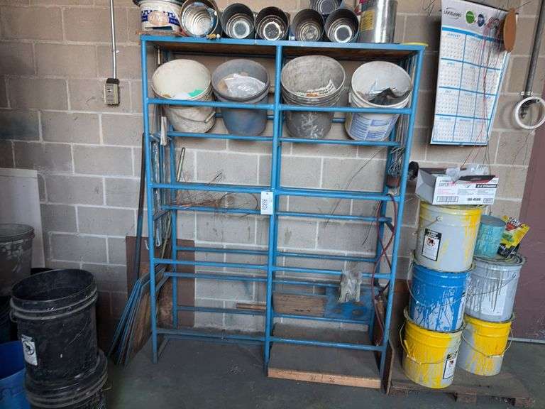 Full Pails Rack Metal Pail Rack, 53”x71”x16” - Hamilton-Maring Auction Group