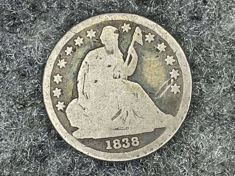 1838 Seated Liberty Dime, no mint mark, ungraded - Hamilton-Maring ...
