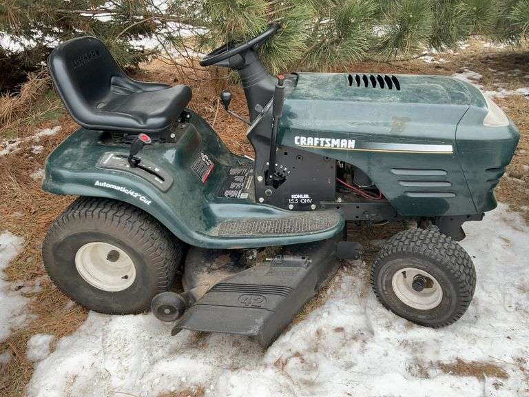 Craftsman Riding Lawn Mower, 15.5 hp Kohler, 42” Deck, Hydro, (motor is fre