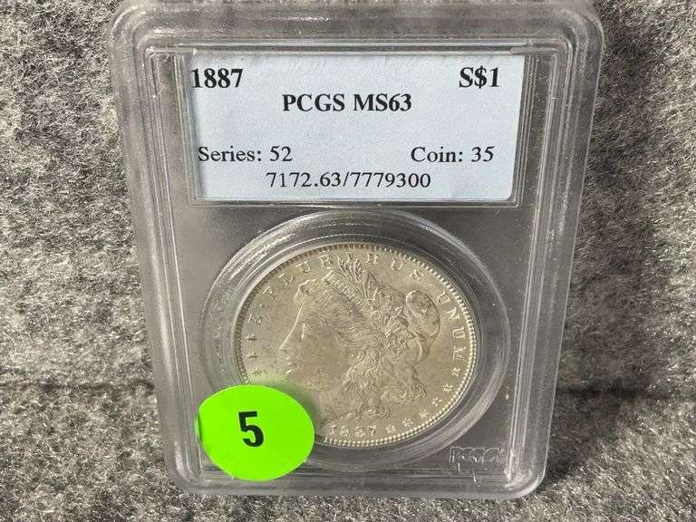 1887 Morgan Silver Dollar, PCGS MS63 Grading