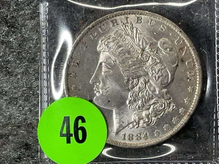 1884 Morgan Silver Dollar, Mint Marked “O”, Ungraded