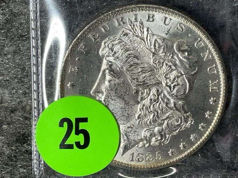 1885 Morgan Silver Dollar, Minted Marked “O”, Ungraded