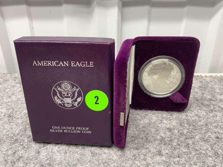 1995 American Eagle One-Ounce Fine Silver Dollar Coin, Mint Marked “P”, In