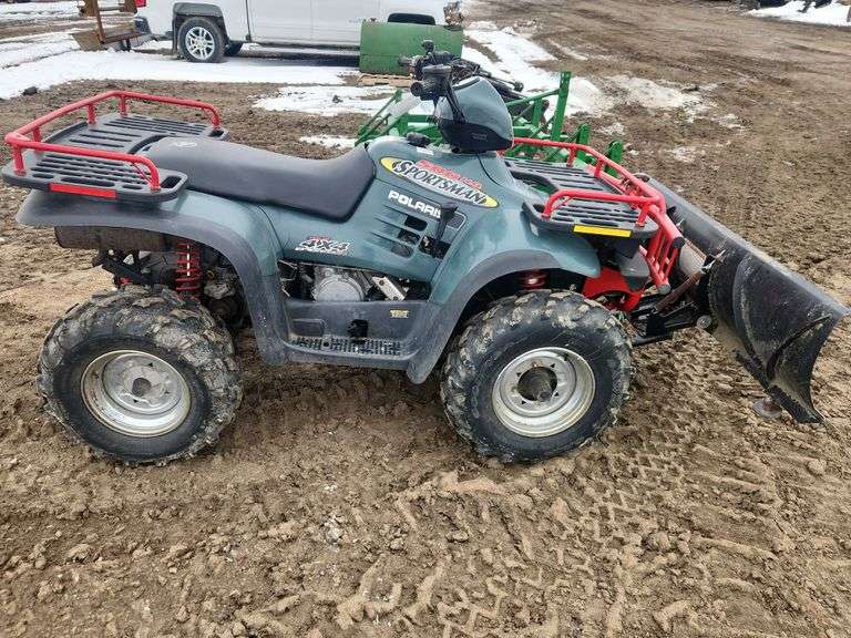 ***2002 Polaris 500 HO Sportsman ATV, 4x4, Winch, Plow, 400 Miles Showing, 