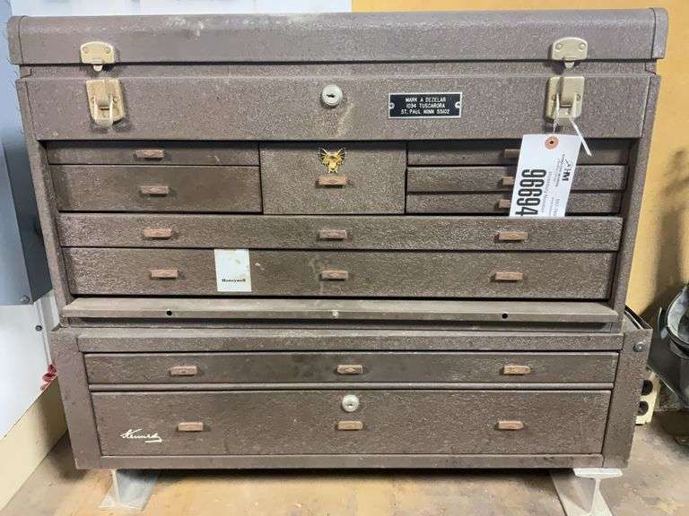 2 Piece Kennedy Machinist Toolbox, 22 inches tall by 28 inches wide total