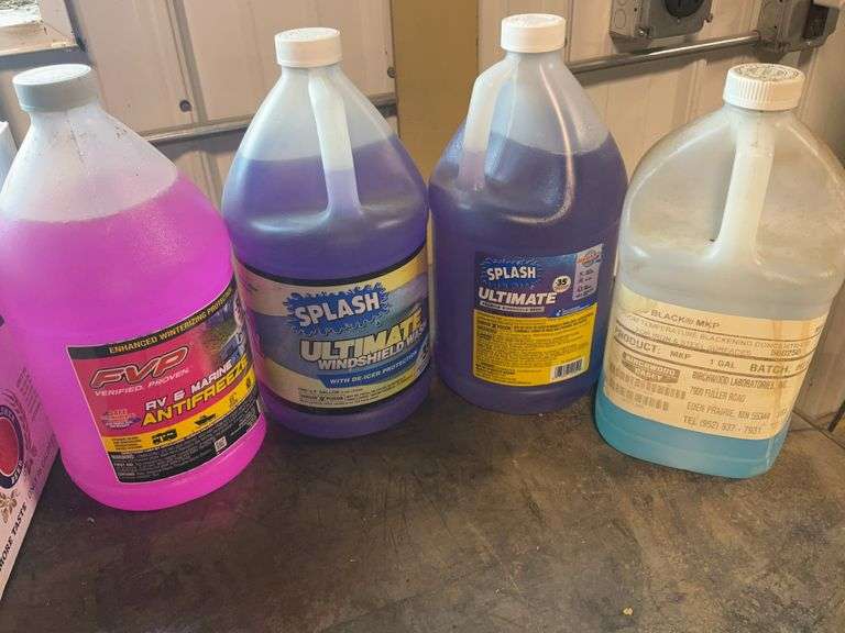 2 Gallons Washer Fluid, 1 Partial Gallon Washer Fluid, 1 Gallon RV Antifree