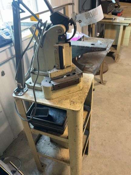 Precision Machines Manual Notcher, on Steel Platform