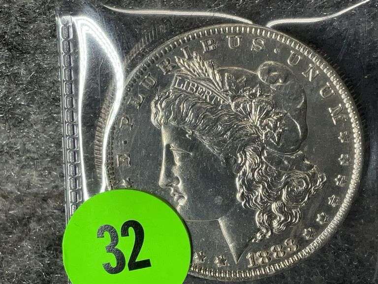 1883 Morgan Silver Dollar, Mint Marked “O”, Ungraded