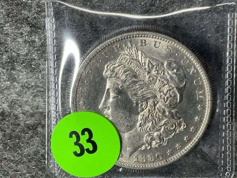 1880 Morgan Silver Dollar, Mint Marked “S”, Ungraded