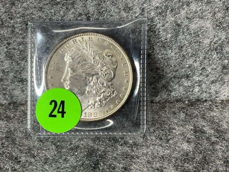 1882 Morgan Silver Dollar, Mint Marked “CC”, Ungraded