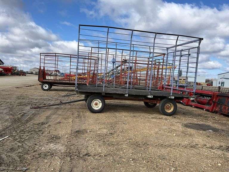 8'x16' throw rack w/8-ton MN running gear w/hoist; back opens up