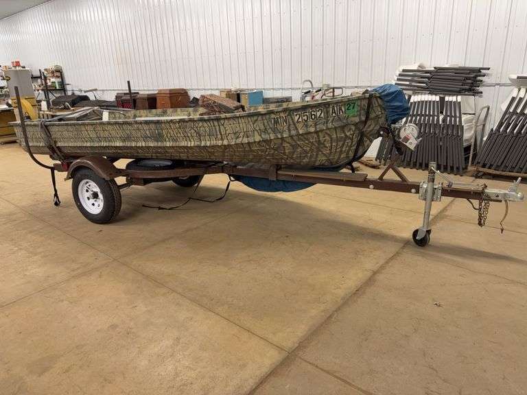 ***1968 StarCraft 14’ Aluminum Boat With 1978 Shop Built Trailer, (2) Seats