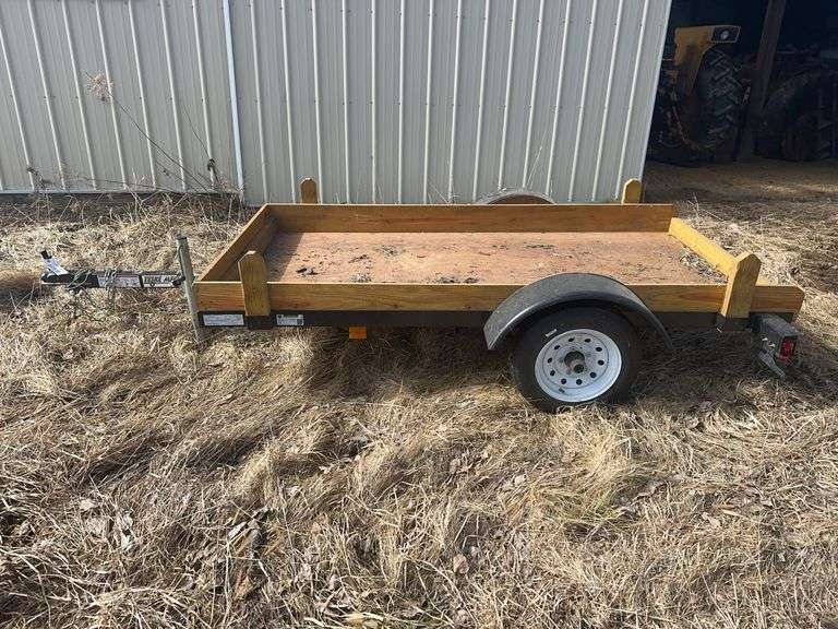 2022 Teske MFG 4’x8’ Flatbed Single Axle Trailer, Wood Floor and sides, 200