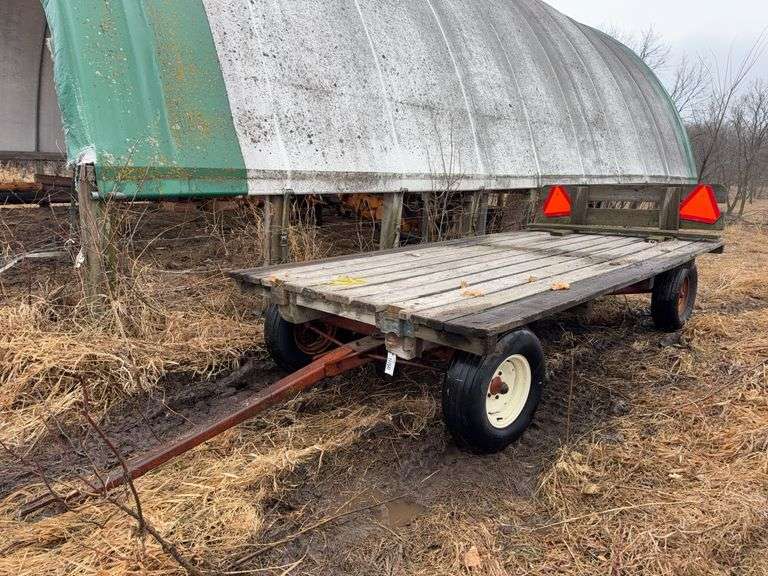 14’x80” Wooden Flat Rack On Electric 5024 Running Gear