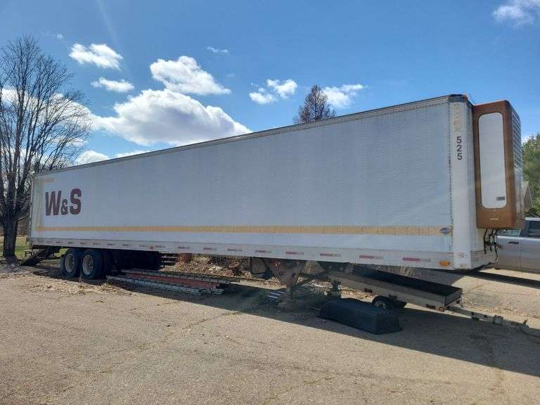 1999 53' Insulated Van Semi Tailer, Tandem Axle, 24.5 Tires, Aluminum Rims,