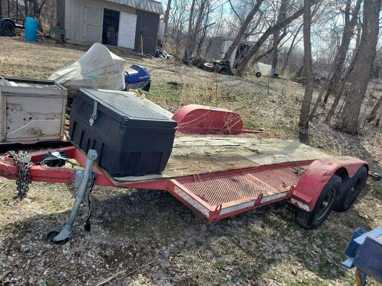 Flatbed Trailer 6.5'x14', Tandem Axle, Brakes, Front Toolbox, 5 Bolt Spring