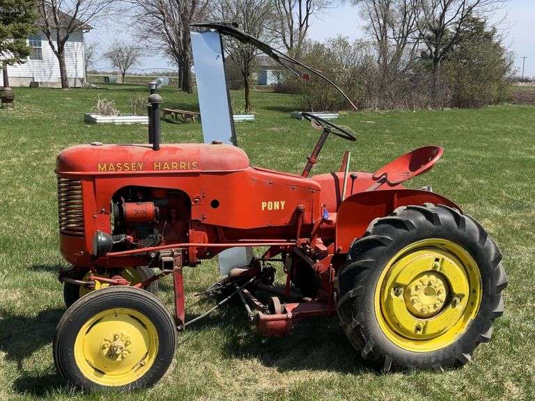1948 Massey Harris Pony, Gas, WF, Belt Pulley, 9-24 Tires, With Mounted Sic