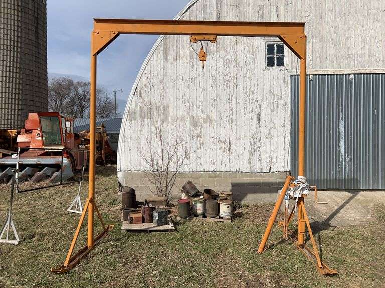 Gantry Crane on Steel Skids, Cable Lift (12+. Feet tall)This Item Was Used 