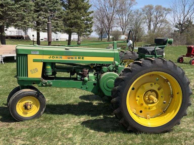 1957 John Deere Model 520 Gas Tractor Restored NF Rollomatic 12.4-36 Tires