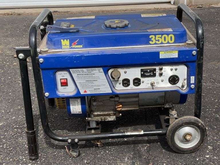 Wen Power 3500 Watt Gas Generator 46 Hrs 6.5 HP Engine Wheel Kit Runs Opera