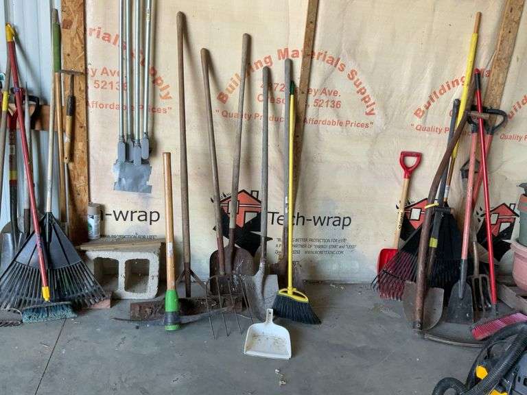 Shovels, pick, fork
