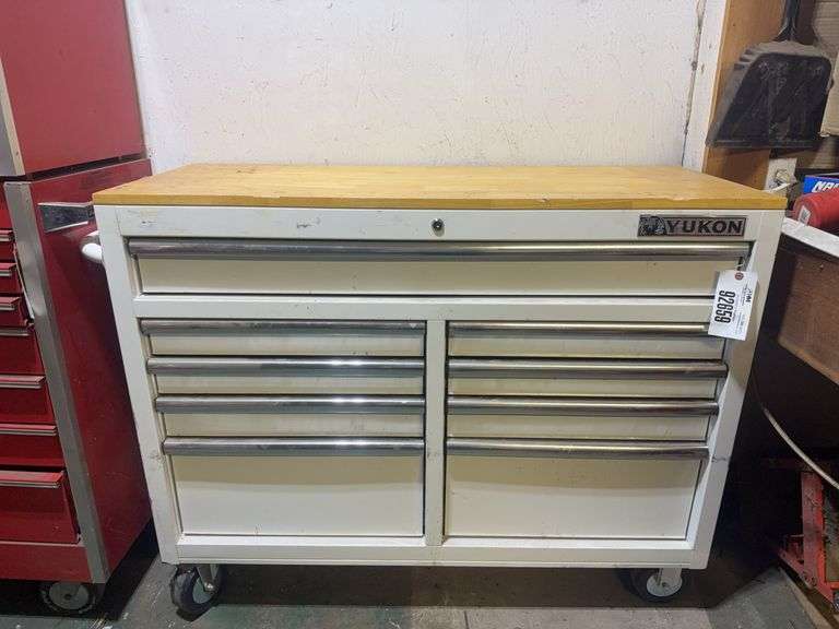 Yukon 46” Rolling Toolbox, Wooden Top
