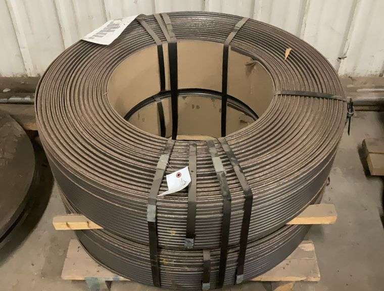 (2) Coiled Bundles Of Steel Dimension Size .125 .5 Coil Total Weight 2910Lb
