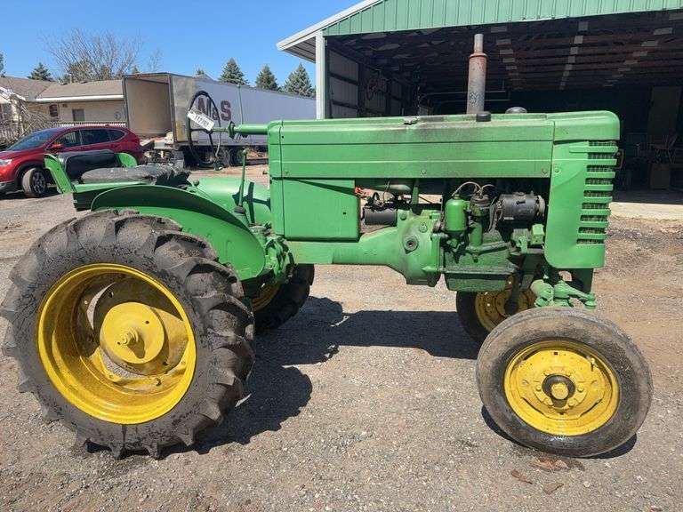 1951 John Deere “M”, WF, 9.5/9x24 Rears, Non-Running, Condition Unknown SN: