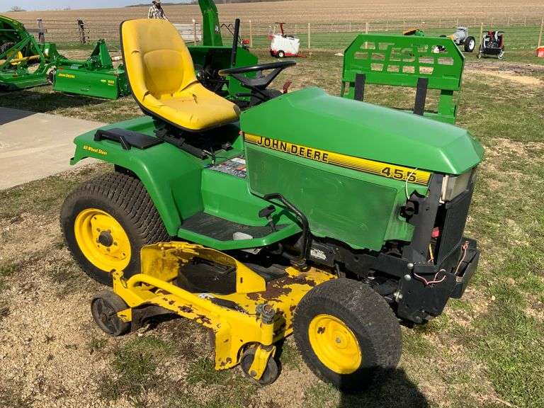 John Deere 455 Lawn Mower, All Wheel Steer, 60” Deck, 1,241 Hours, Diesel