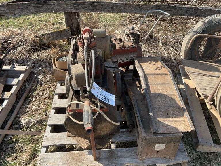 Air compressor w/ 1/2HP Motor(Condition Unknown), Air Compressor Tank, Car 