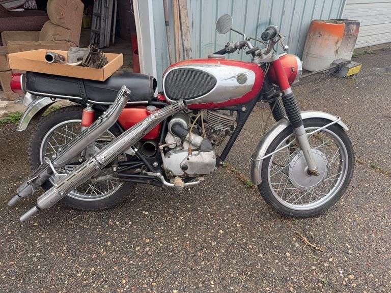 Bridgestone 175 Dual Twin Enduro Bike, Engine Is Partially Disassembled, 85