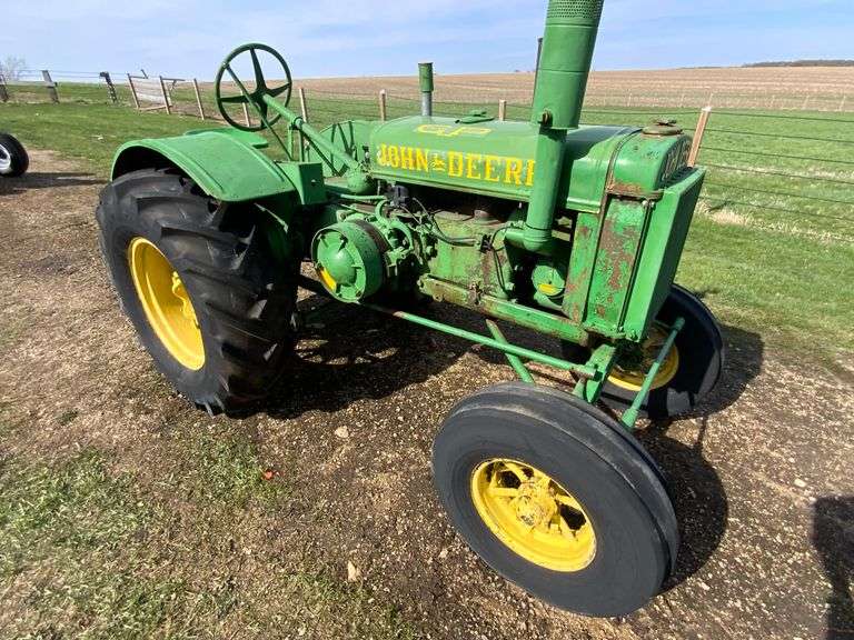 John Deere G-P Tractor, Gas, New Tires, Spoke Rims