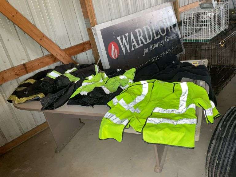 Tote of coats and a vest