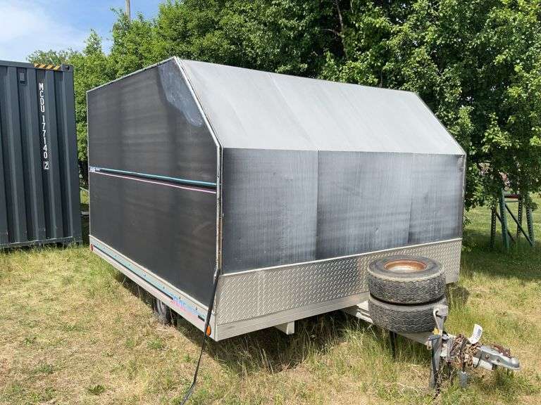 **** 1994 Floe 8’x10’ Aluminum Frame Enclosed Trailer Tip Deck Ramp Sells W