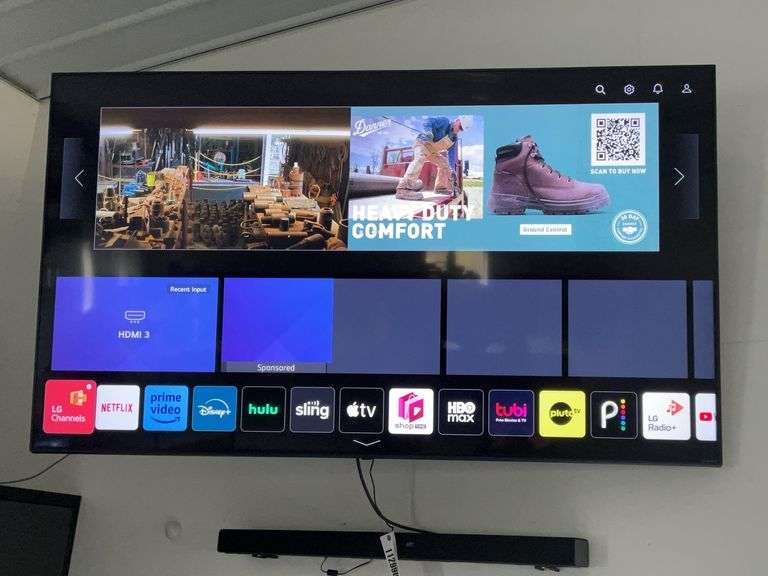LG 60” Flat Screen TV With Mount Sound Bar