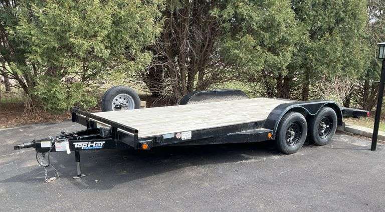 2022 Top Hat Tandem Axle Trailer 3,500 LB Dexter Axles 16’x83” Ramps Spare 