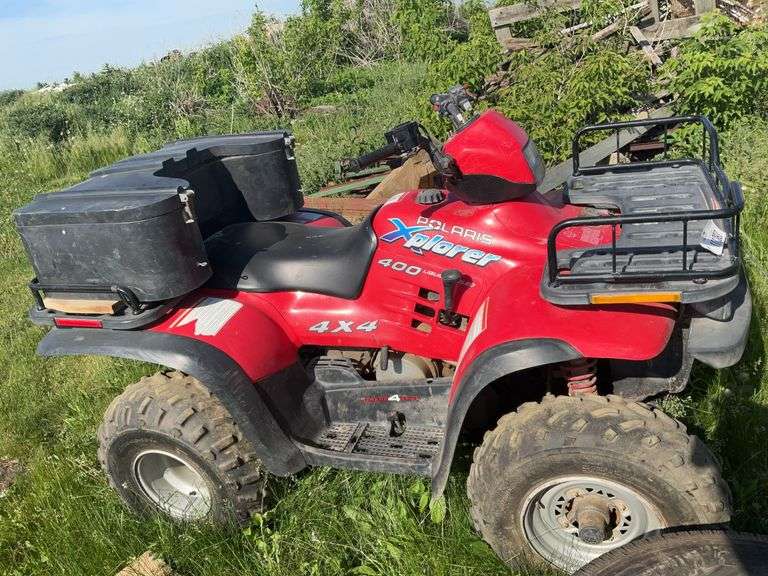 1995 Polaris Model 400 4x4 ATV Front/Rear Racks Liquid Cooled Miles Showing