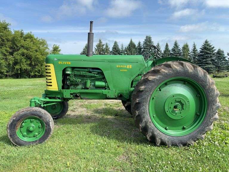 1956 Oliver Model Super 88 Diesel, Wide Front, Row Crop, Fenders, Serial#37