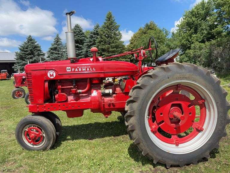 1952 Farmall Super M Restored Tractor, NF, 12.4-38 Tires, Rear Wheel Weight