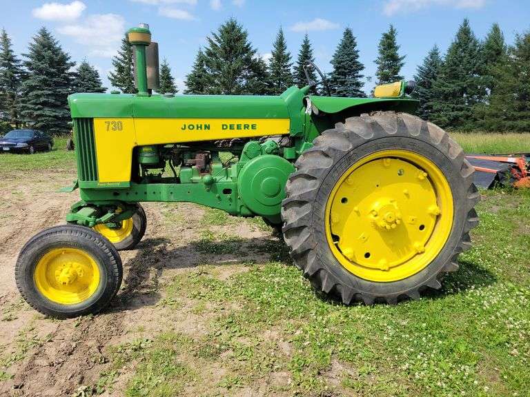 1959 John Deere Model 730 Gas Tractor, Wide Front, 3 Point Hitch, Electric 