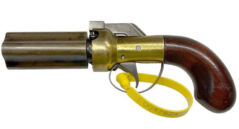 CMC 4-Shot Pepperbox Black Powder Percussion Pistol, .36 Caliber, SN: 2652P, Manual Rotating Barrel Cluster