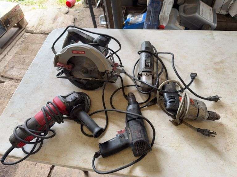 Bauer Corded 4.5” Angle Grinder, Craftsman Circular Saw, Other Corded Power