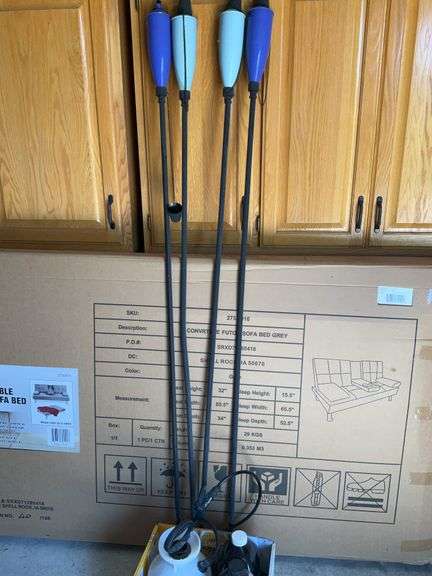 (4) Patio Torches, Torch Fuel, Sprayer