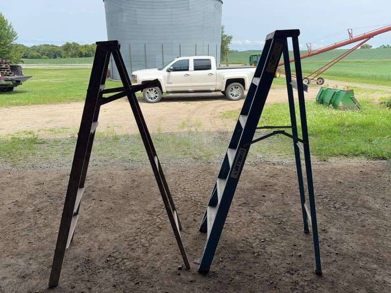 Keller 6’ Fiberglass Step Ladder, 6’ Wooden Step Ladder